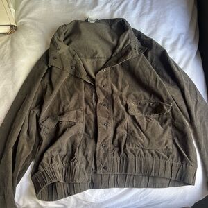 Nordstrom Green Military Field Jacket Lightweight Cotton